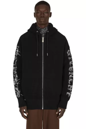Givenchy Barbed Wire Printed Hooded Zip Sweater