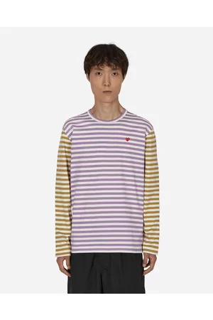 Comme des Garçons Bi-Color Stripe Longsleeve T-Shirt Purple