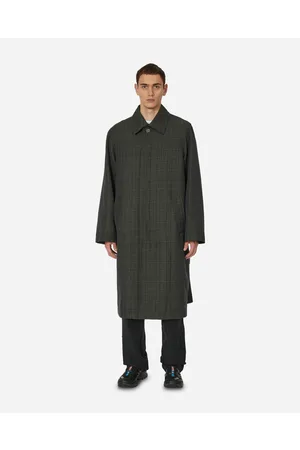 SONG FOR THE MUTE Glen Check Mac Coat Charcoal