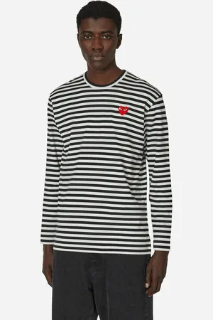 Comme des Garçons Heart Striped Longsleeve T-Shirt