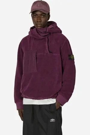 Stone Island Cotton Pile Nylon-TC Anorak Jacket Dark Burgundy