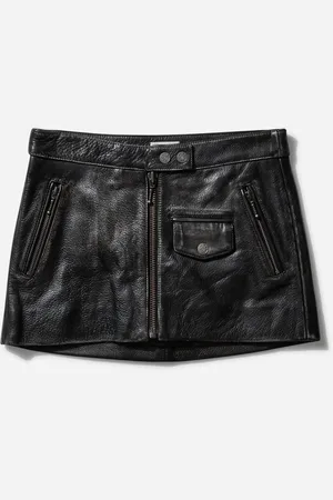 Guess Women s Vintage Leather Skirt Jet