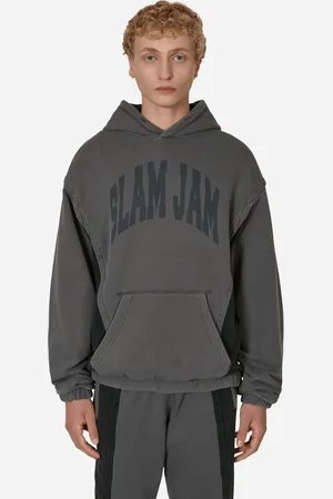 Slam Jam Panel Hooded Sweatshirt Grey / Black