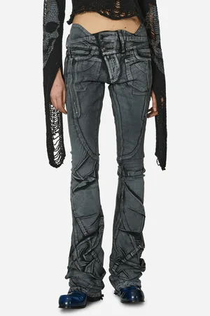 OTTOLINGER Big Waistband Drape Denim Pants / White