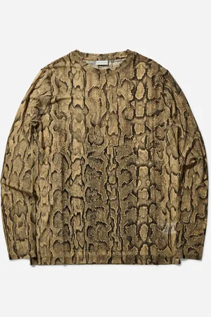 DRIES VAN NOTEN Men s Snake Print Longsleeve T-Shirt Sand