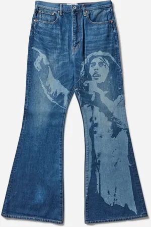 JUNYA WATANABE Men s Bob Marley Denim Pants Indigo