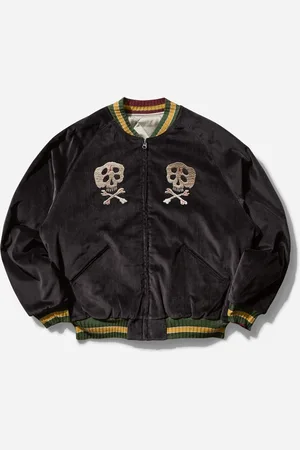 KAPITAL Men s Sulfur Dyed Velvet Souvenir Jacket (Rainskull)