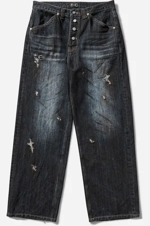 THUG CLUB Men s Burn Down Denim Pants