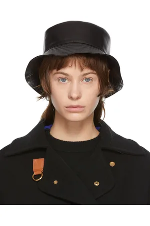 Loewe Paulas Ibiza Leather-trimmed Cotton-canvas Bucket Hat - Women - Sand Hats