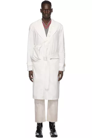Maison Margiela Men Trench Coats - Off-White Recycled Packable Trench Coat
