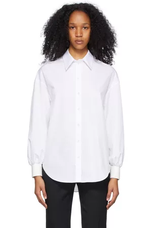 Alexander McQueen Women Shirts - White Cocoon Sleeve Shirt