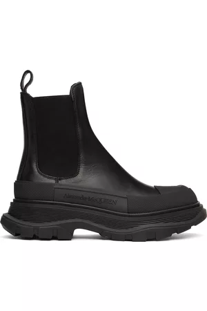 Alexander McQueen Women Chelsea Boots - Black Tread Slick Chelsea Boots