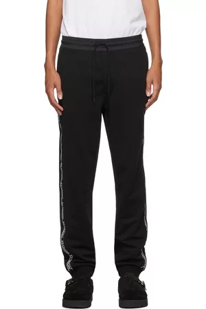Moncler Men Sweats - Black Logo Bonded Lounge Pants