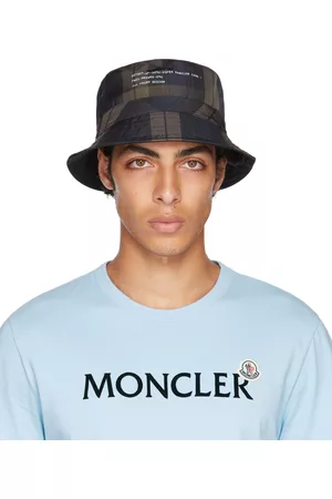 Moncler Genius Men Hats - 7 Moncler FRGMT Hiroshi Fujiwara Reversible Brown & Blue Check Bucket Hat