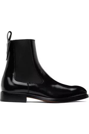 VERSACE Black Polished Chelsea Boots
