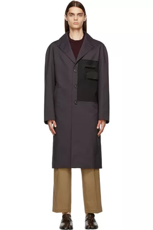 Maison Margiela Men Trench Coats - Grey Memory Of Twill Trench Coat