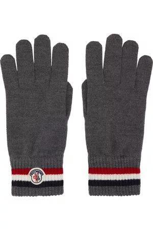 Moncler Men Gloves - Grey Wool Stripe Gloves