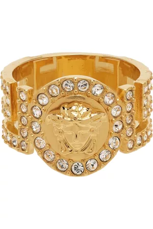 VERSACE Gold Crystal Icon Medusa Ring