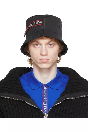 Alexander McQueen Black Graffiti Logo Bucket Hat