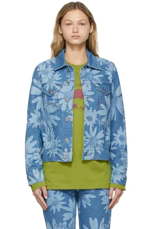Marc Jacobs Women Denim Jackets - Blue Denim Laser Floral Jacket