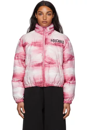 Moschino Women Twill Jackets - Pink Painted Puffed Jacket