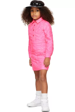 CRLNBSMNS Kids Pink Quilted Bear Skirt