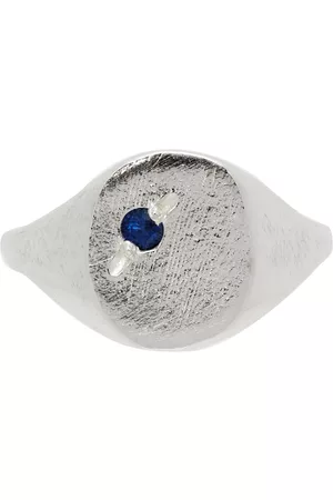 Seb Brown Rings - Kids Silver Sapphire Christening Ring