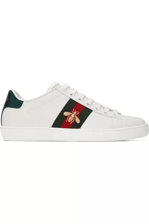 Gucci Women Sneakers - White Embroidered Bee Ace Sneakers
