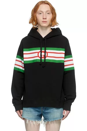Gucci Men Hoodies - Black Interlocking G Print Hoodie