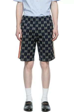 Gucci Men Shorts - Navy GG Jacquard Shorts