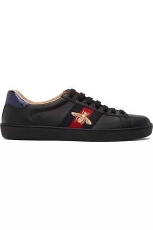 Gucci Men Sneakers - Black Embroidered Ace Sneakers