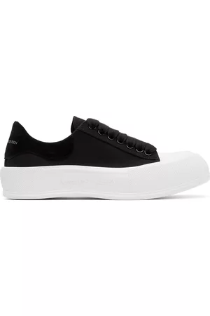 Alexander McQueen Women Casual Shoes - Black Deck Plimsoll Sneakers