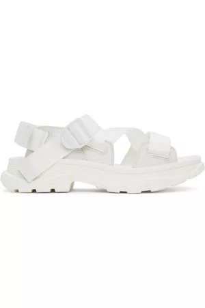 Alexander McQueen Women Leather Sandals - White Tread Sandals