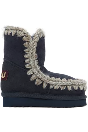 Mou Ankle Boots - Baby Navy Suede Ankle Boots