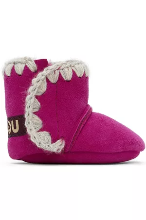 Mou Baby Pink Velcro Suede Pre-Walkers