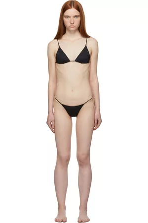 Stella McCartney Black Sculpted Plunge Bikini