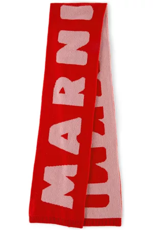 Marni Scarves - Kids Red Maxi Logo Scarf