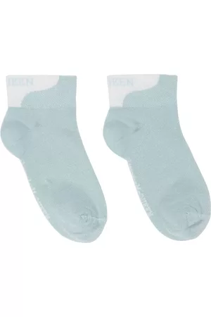 Alexander McQueen Women Socks - Blue Lurex Mini Branded Socks