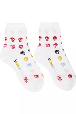 Alexander McQueen Women Socks - Multicolor Multiskull Socks