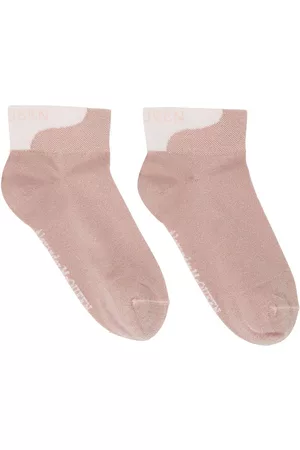 Alexander McQueen Women Socks - Pink Lurex Mini Branded Socks