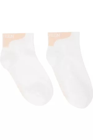 Alexander McQueen Women Socks - Pink & White Mini Branded Socks