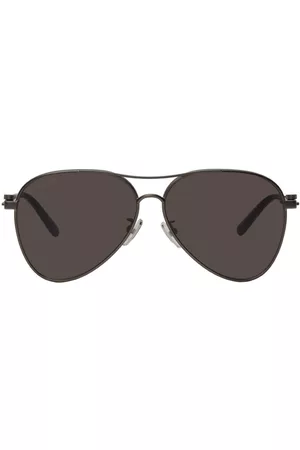 Balenciaga Men Sunglasses - Gunmetal Pilot Navigator Sunglasses