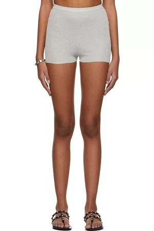 VALENTINO Women Shorts - Silver Knit Metallic Shorts