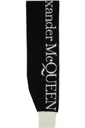 Alexander McQueen Women Scarves - Black & White Sleeve Logo Scarf