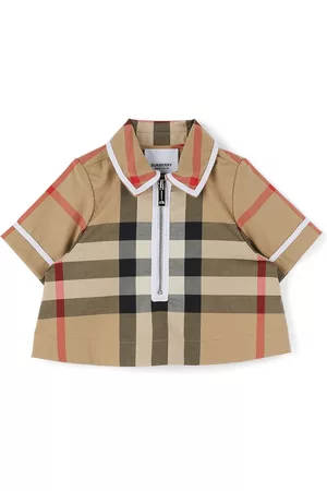 Burberry Baby Beige Check Zip-Front Shirt
