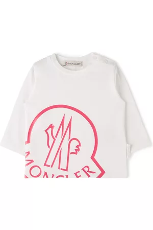 Moncler Baby White & Red Logo Long Sleeve T-Shirt