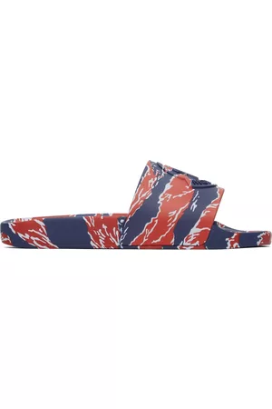Moncler Red & Blue Tiger Stripe Basile Slides