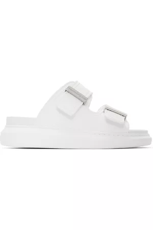 Alexander McQueen Women Slide Sandals - White Hybrid Slide Sandals