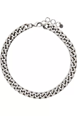 Alexander McQueen Men Necklaces - Silver Curb Chain Choker Necklace