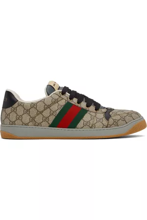 Gucci Beige & Black Screener GG Sneakers